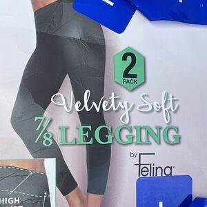 Felina Womens M Velvety Soft 7/8 Legging Black e0916